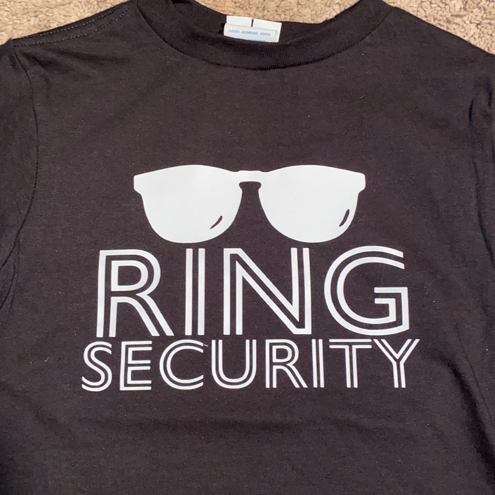 Boys Black youth Xsmall Ring Security t-shirt
